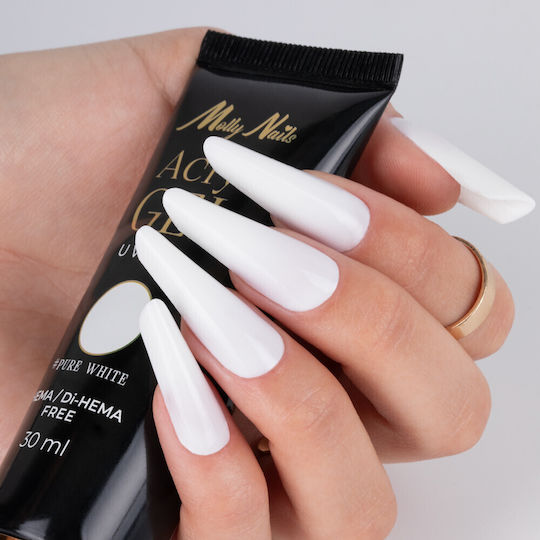 Molly Lac Gel Νυχιών Pure White 30ml