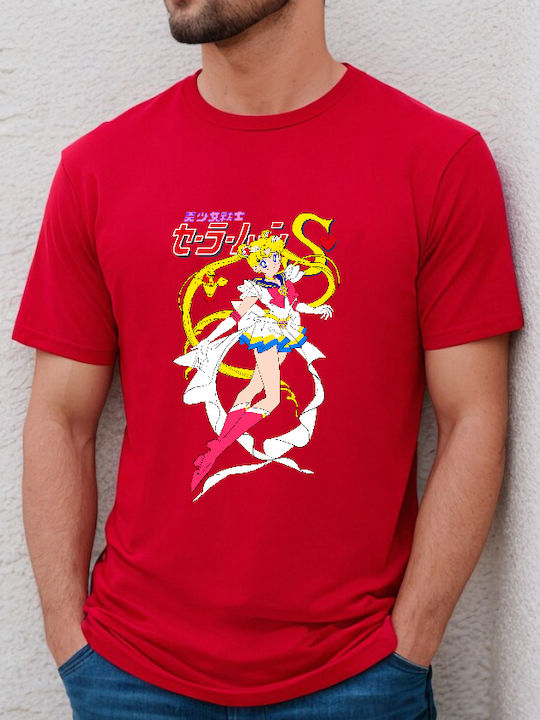 Fruit of the Loom Sailor Moon No1 Μπλούζα Κόκκινη Βαμβακερή