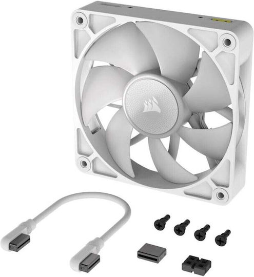 Corsair ICUE LINK RX120 MAX Gehäuselüfter (2000rpm / 71,3cfm) mit RGB-Beleuchtung und Verbindung 4-Pin PWM 3 Stück Weiß