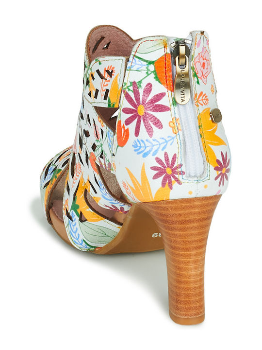Leather Women's Ankle Boots with Ankle Strap White