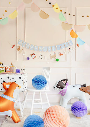 PartyDeco Cute Dogs Γιρλάντα για Party σε Γαλάζιο χρώμα 2τμχ 210εκ.