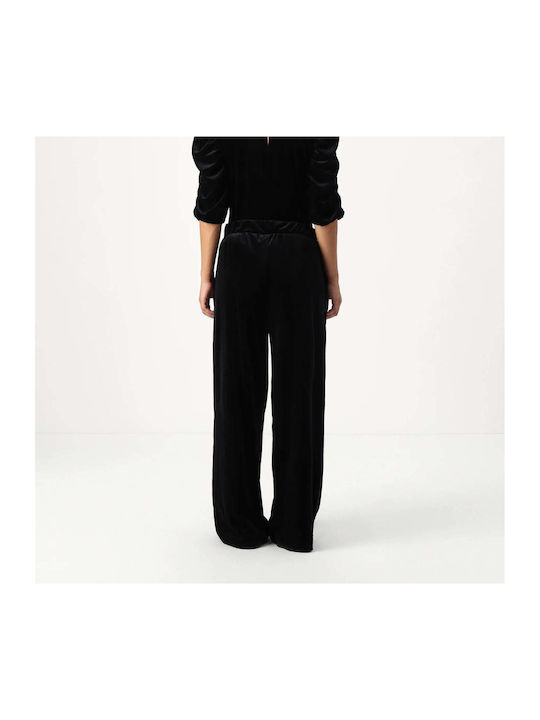 Vero Moda Women's High-waisted Fabric Trousers in Wide Line Black