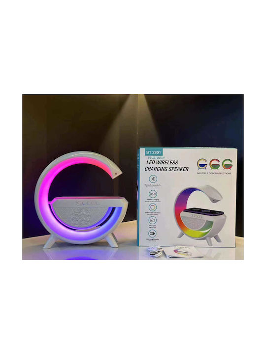 Wireless Charger Bluetooth Speaker 3in1 5W Radio RGB Bt2301 White