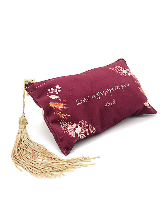 Necessaire in Burgundisch Farbe