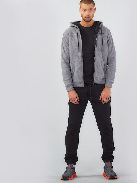 Sweatshirt Fleece with Hood Grey