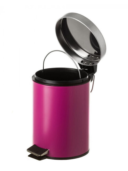 HL144 Inox Καλαθάκι Μπάνιου 5lt Ροζ