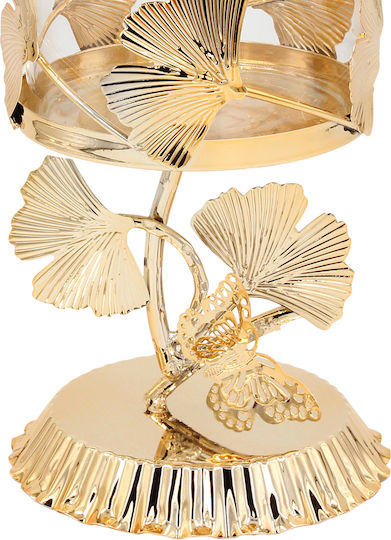 Metallic Bonbonglas Φ12x26 cm Gold Glas Blumen Keskor 68026