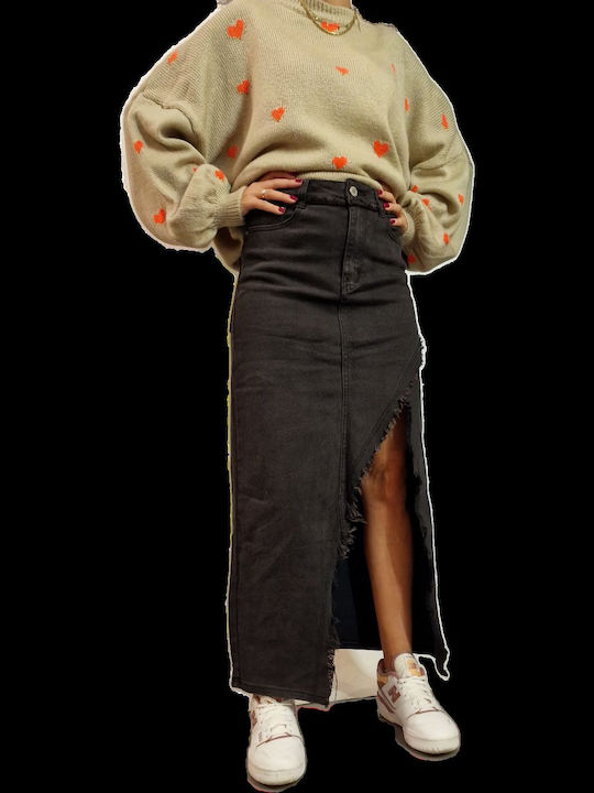 Denim Skirt Gray