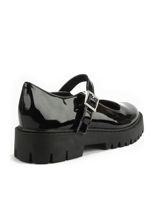 Patent Leather Women's Moccasins in Black Color
