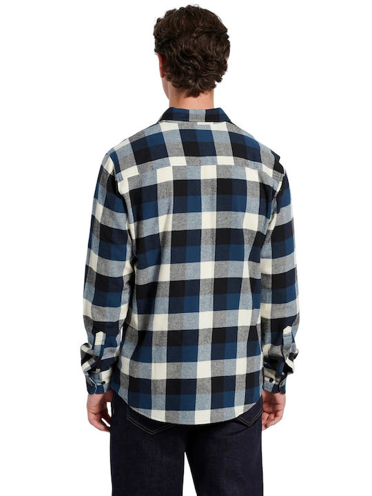 Funky Buddha Flannel Shirt Blue