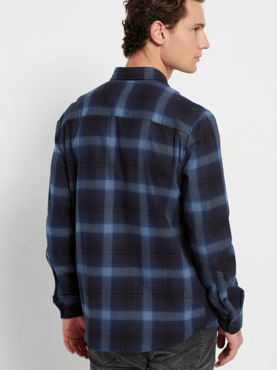 Funky Buddha Flannel Shirt Blue