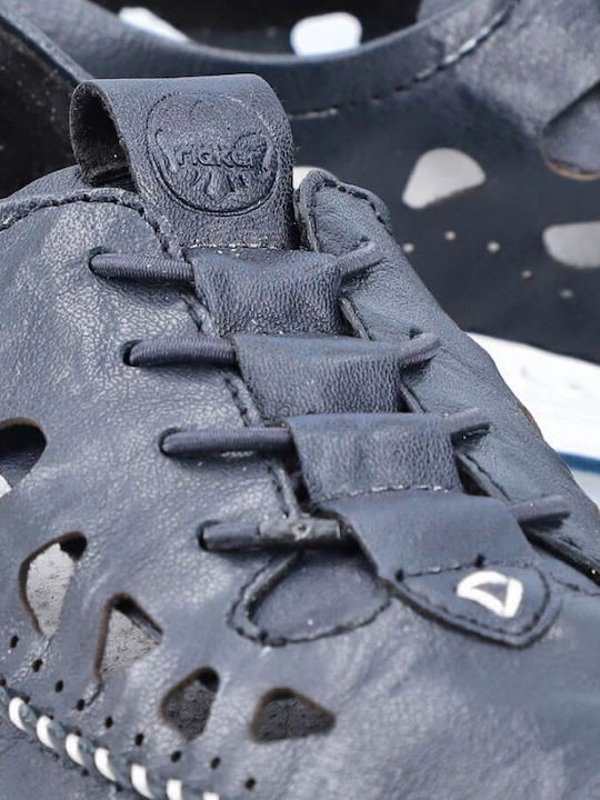 Γυναικεία Slip-On Δερμάτινα Navy Μπλε