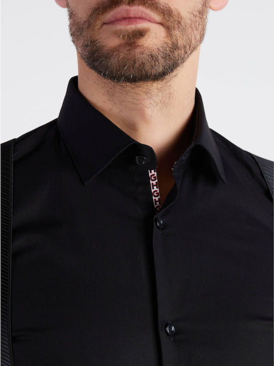 Koey Long-sleeved Cotton Shirt Black