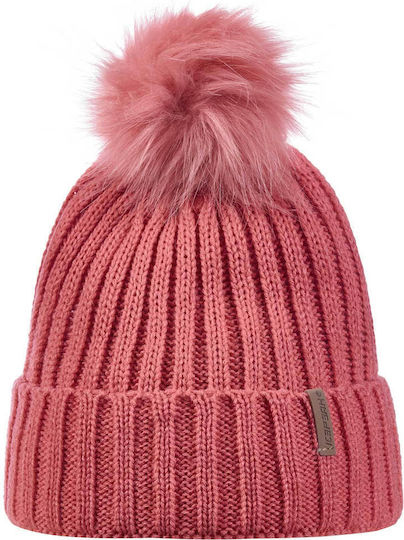 Pom Pom Beanie Unisex Beanie Gestrickt in Rosa Farbe
