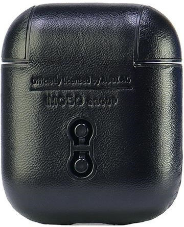 Audi Leather Big Logo Θήκη Δερμάτινη σε Μαύρο χρώμα για Apple AirPods 1 / AirPods 2