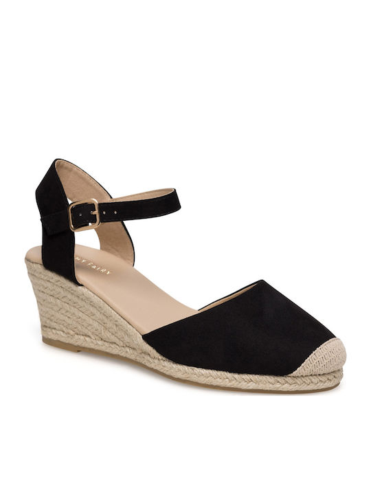 Damenplattformen im Espadrilles-Stil Schwarz
