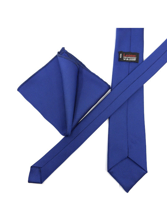 Legend Accessories Men's Tie Set Synthetic Monochrome in Blue Color