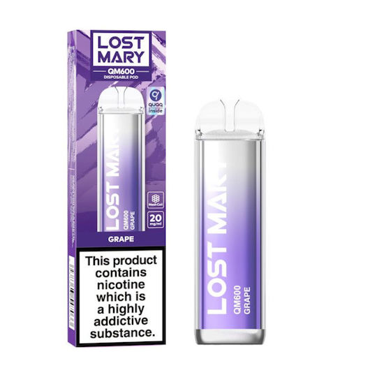 Lost Mary Електронна Еднократна Цигара 600 Вдишвания Grape 2ml 20mg Лилава