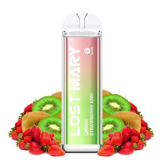 Lost Mary Електронна Еднократна Цигара 600 Вдишвания Strawberry Kiwi 2ml 20mg Червен