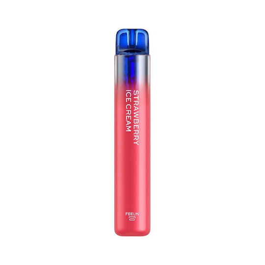 Vozol Neon 800 Ηλεκτρονικό Τσιγάρο μιας Χρήσης 800 Εισπνοών Strawberry Ice Cream 2ml 20mg Ροζ