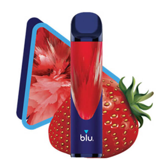 MyBlu Bar Disposable Electronic Cigarette 600 Puffs Strawberry Ice without Nicotine 2ml Blue 1pcs
