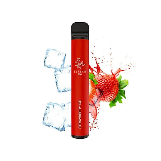 Elf Bar 600 Einweg-E-Zigarette mit 600 Einweg-E-Zigaretten Strawberry Ice 2ml 20mg Rote