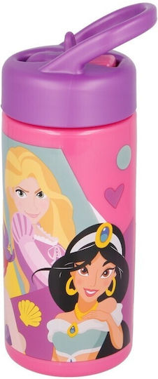 Disney Princess Παιδικό Παγούρι Disney Princess Σιλικόνης με Καλαμάκι 410ml