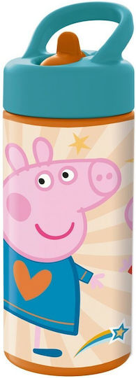 Stor Peppa Pig Kindness Counts Παιδικό Παγούρι Peppa Pig Αλουμινίου με Καλαμάκι 410ml