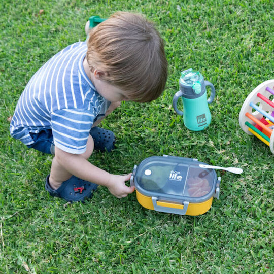 Ecolife Παιδικό Παγούρι Θερμός Ανοξείδωτο με Καλαμάκι Navy Blue 400ml (Διάφορα Σχέδια/Χρώματα)