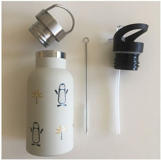 Fresk Kids Water Bottle Thermos Stainless Steel with Straw Hedgehog 350ml