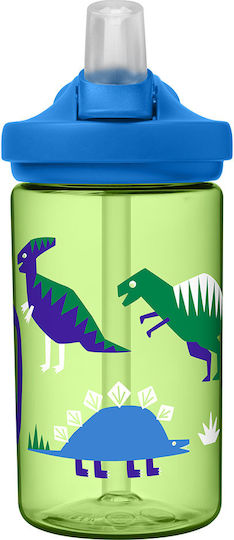 Camelbak Eddy+ Παιδικό Παγούρι Δεινόσαυρος Πλαστικό με Καλαμάκι Non Spill Πράσινο 400ml