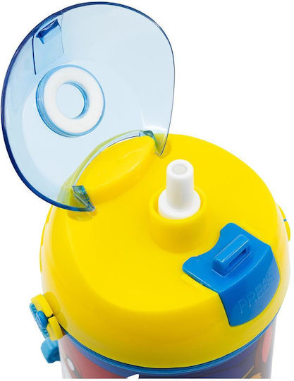 Stor Sticlă Pentru Copii Din Plastic Pop-Up Paw Patrol Cu Capac Pop-Up Multicoloră 450ml