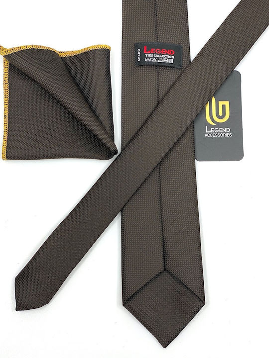 Legend Accessories Synthetic Men's Tie Set Monochrome Brown Legend Accessories Synthetic Men's Tie Set Monochrome Brown