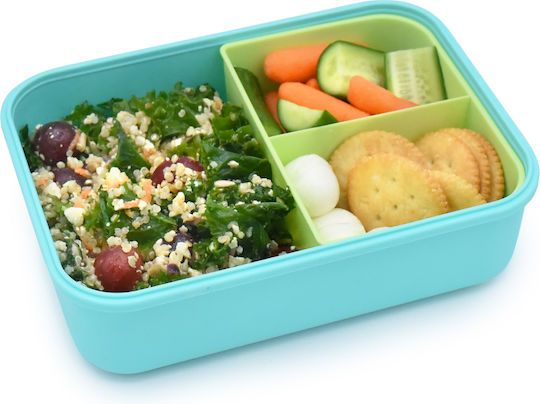 Melii Snackbox Bento 3 Compartimente Recipient pentru copii din plastic 1.25lt Verde