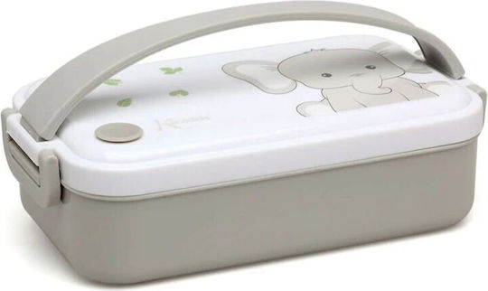 Kiokids Little Elephant Ανοξείδωτο Παιδικό Δοχείο Φαγητού 0.55lt Ασημί 19 x 11εκ.