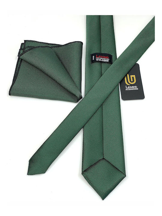 Legend Accessories Synthetic Men's Tie Set Monochrome Dark Green