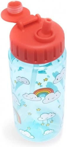 iDrink Kinderflasche Kunststoff mit Strohhalm Hellblau 400ml
