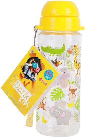 iDrink Kids Water Bottle Plastic with Straw 400ml