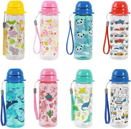 iDrink Kids Water Bottle Plastic with Straw 400ml