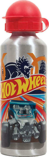 Gim Hot Wheels Kids Water Bottle Hot Wheels Aluminium with Pop-Up Cap 520ml