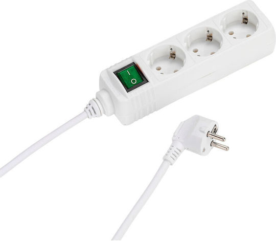 Vivanco Steckdosenleiste 3 Positionen mit Kabel 3m