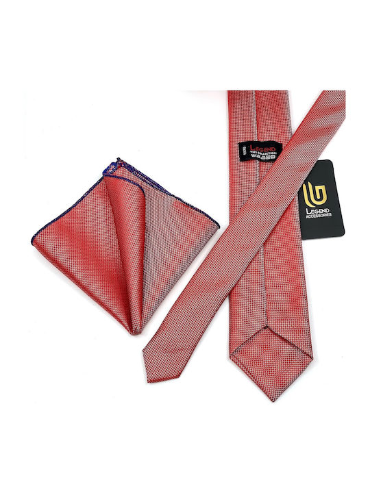 Legend Accessories Synthetic Men's Tie Set Monochrome Κοραλί