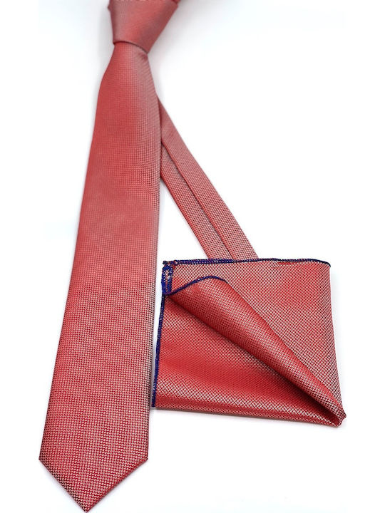 Legend Accessories Σετ Ανδρικης Γραβάτας Συνθετική Μονόχρωμη Κοραλί