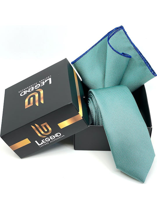 Legend Accessories Set de Cravată pentru Bărbați Monocromie în Culorea Turcoaz