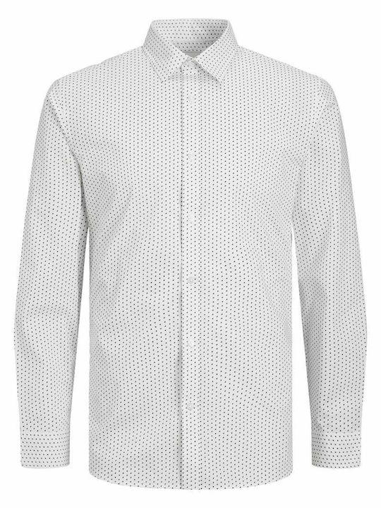 Дълъг ръкав Памучен Риза на Точки WHITE / DITSY