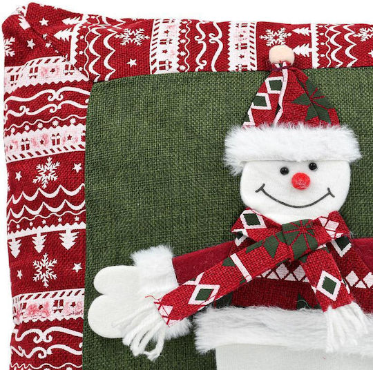 Fylliana Christmas Decorative Pillow Snowman Square Green 44x44cm
