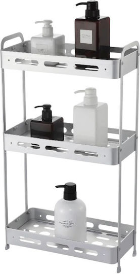 Floor Bathroom Shelf Metallic 33x15.5x62cm