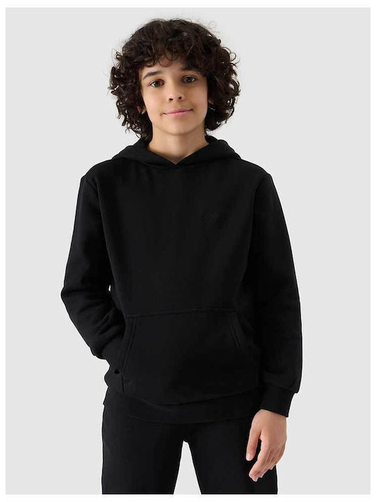 Kids Sweatshirt with Hood and Pockets Black
