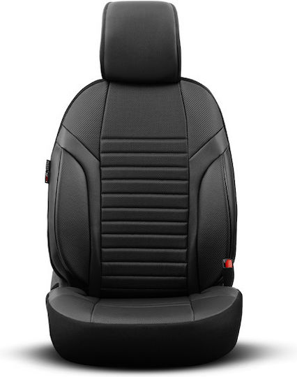 Set huse auto universale din piele ecologică Otom Coral Design, față și spate, 11 piese, negru Crαl-101