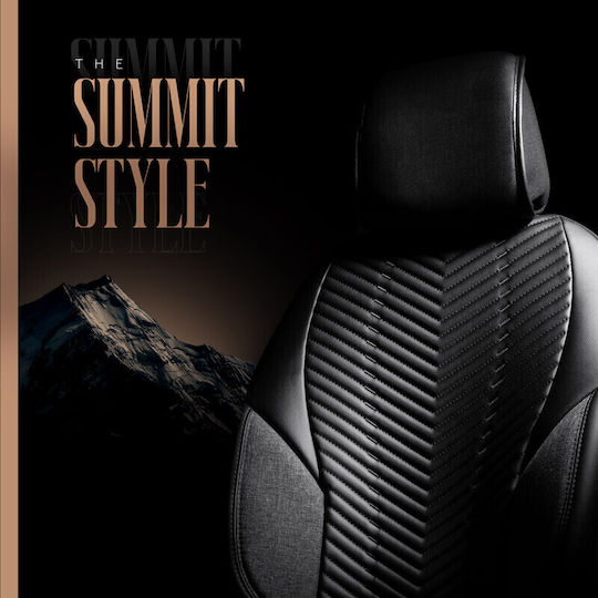 Καλύμματα Αυτοκινήτου Otom "advanced Leather" Universal Δερματίνη Λινό Ύφασμα Σετ Εμπρός Πίσω 11 Τεμαχίων Μαύρο Αdv-104
